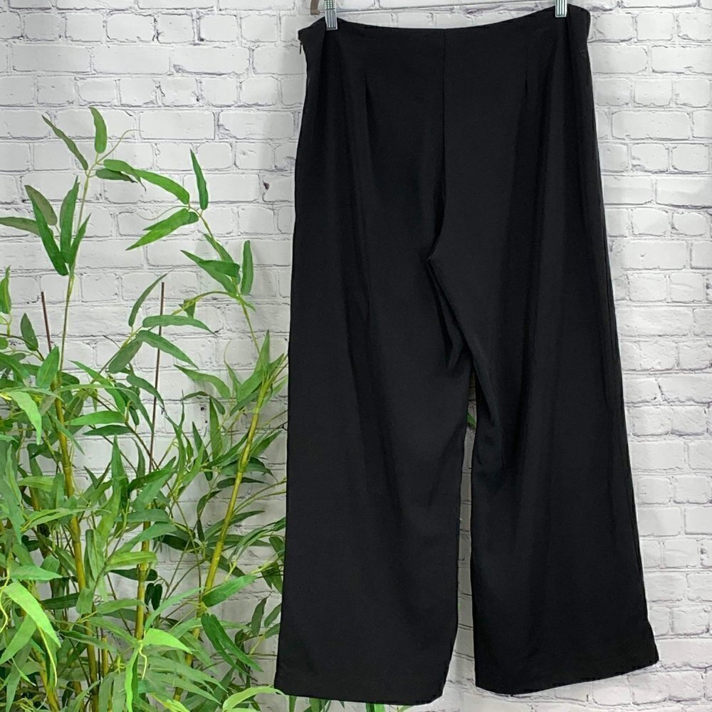 White Stag Black Wide Leg Pants Easy Relaxed Fit - Picture 2 of 6